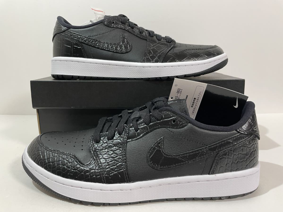 【新品】27.5㎝NIKE AIR JORDAN 1 LOW GOLF Black Crocodile Skin ナイキ エアジョーダン１ ロー ゴルフ ブラック クロコダイル スキン_画像3