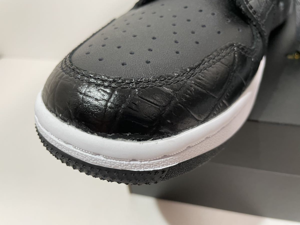 【新品】27.5㎝NIKE AIR JORDAN 1 LOW GOLF Black Crocodile Skin ナイキ エアジョーダン１ ロー ゴルフ ブラック クロコダイル スキン_画像8