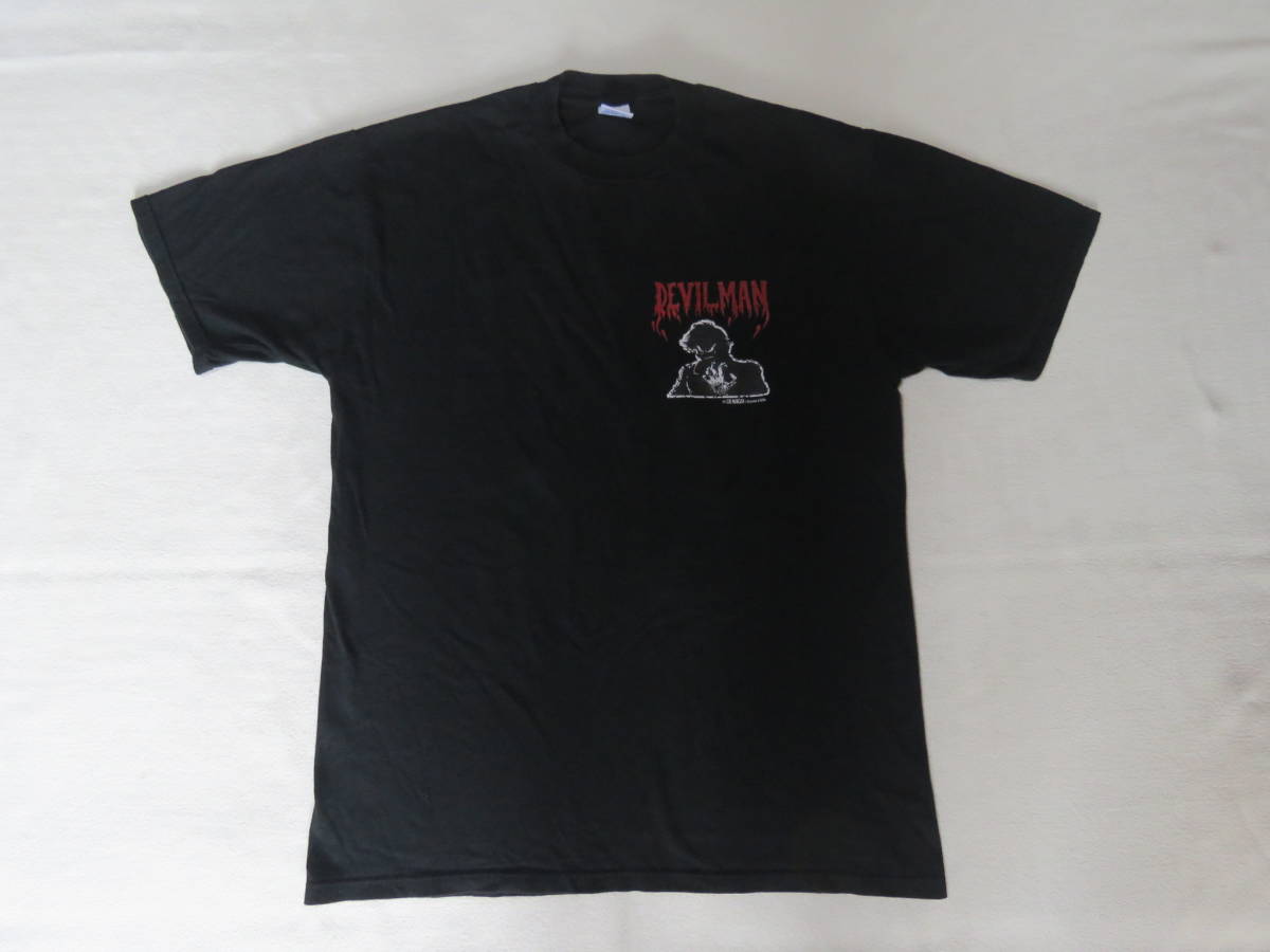 正式的 DEVILMAN　デビルマン　Tシャツ　半袖　ブラック　永井豪　90年代　USA製　90s　L イラスト、キャラクター