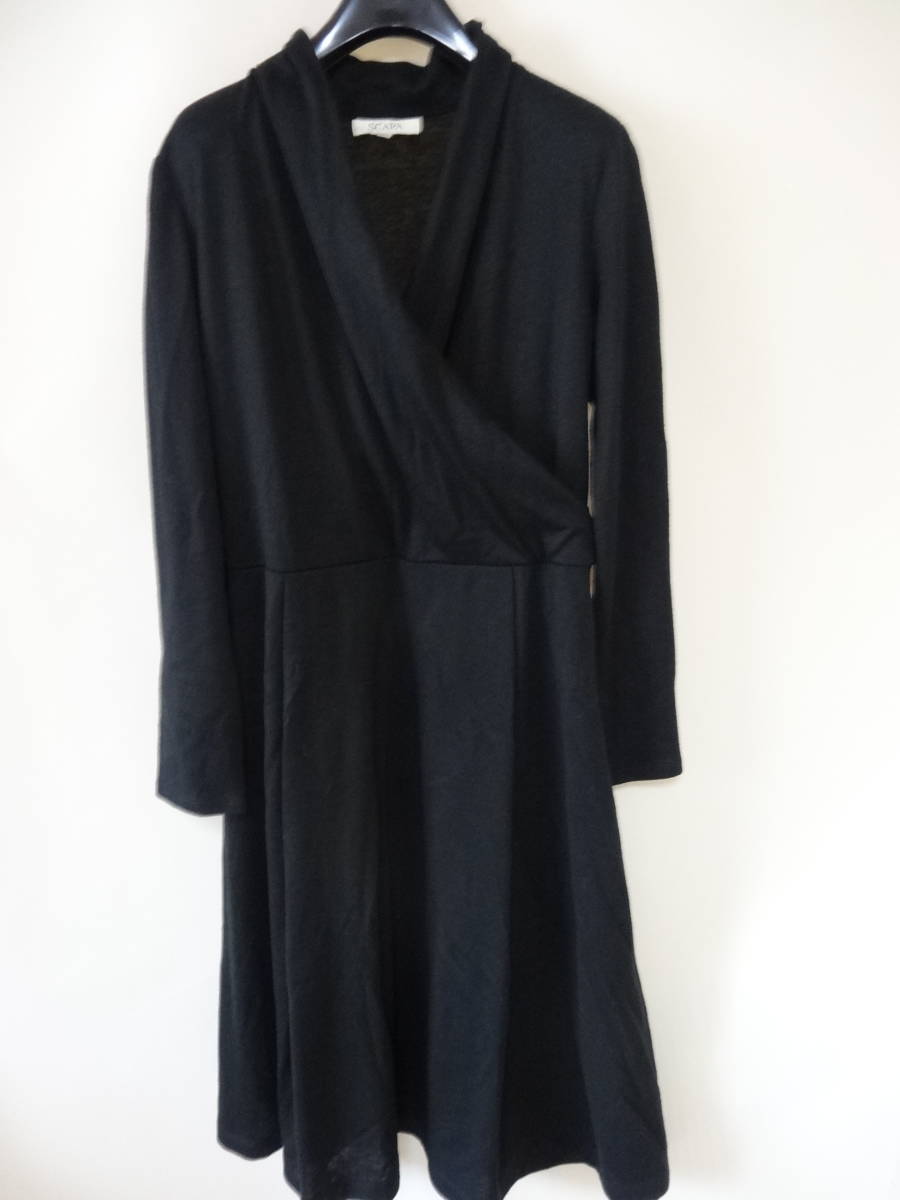 楽天 40 ワンピース スキャパ SCAPA 長袖 黒(B15) ウール混 スキャパ