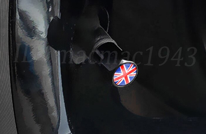 ■送料無料 イギリス 英国 国旗 エアバルブ 4個セット アルミ ユニオンジャック ロータス mini ミニ クーパー ホイール CB エアーバルブ 1_画像3