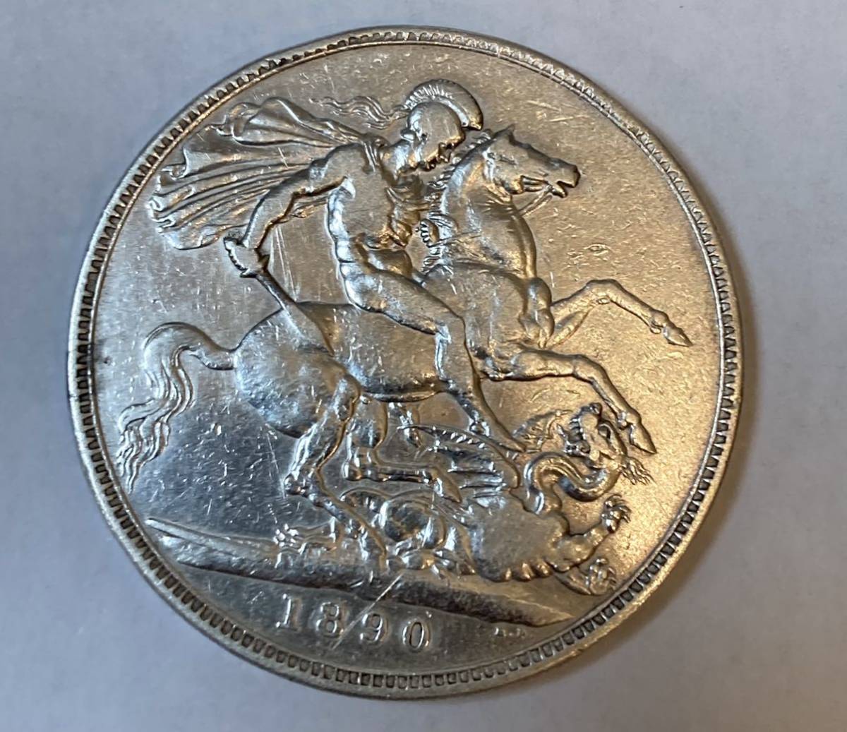 1890年 イギリス ヴィクトリア女王 大型銀貨 アンティークコイン 銀貨