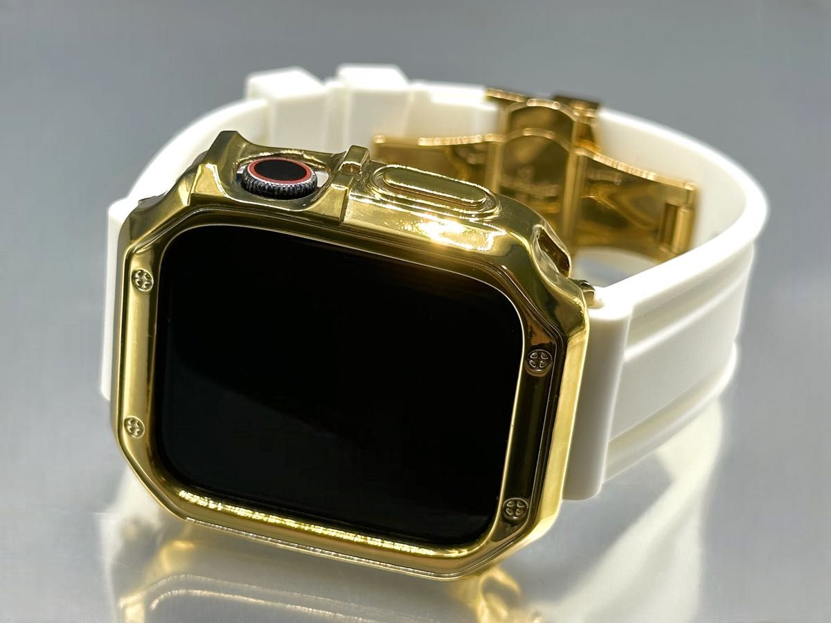 GSアップルウォッチバンド ラバーベルト Apple Watch カバー　ケース 38mm40mm41mm42mm44mm45mm