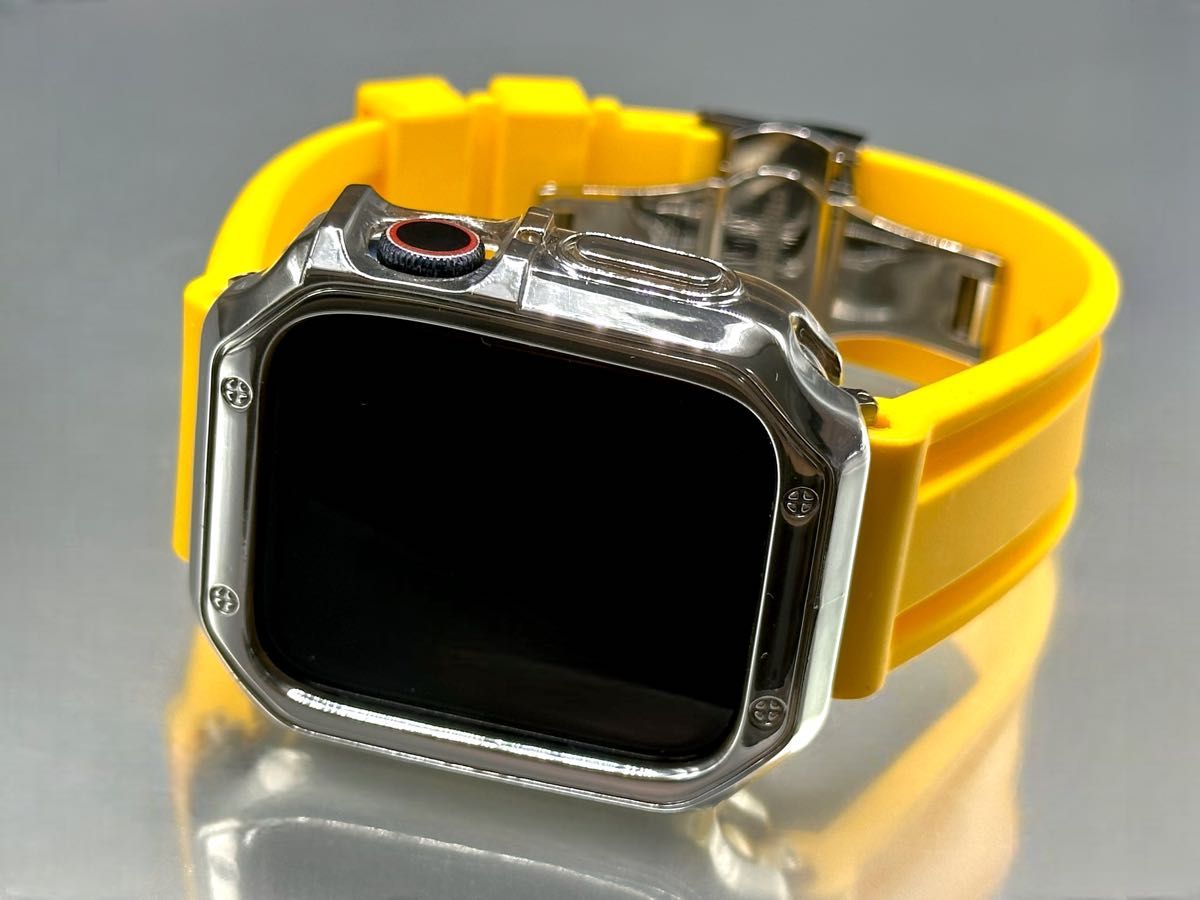 SYアップルウォッチバンド ラバーベルト Apple Watch カバー　ケース 38mm40mm41mm42mm44mm45mm