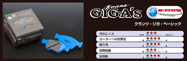 クランツ/KRANZ ジガ ベーシック ブレーキパッド リア ジャガー XJ12 5.3 1990年～1996年 GR651_画像2