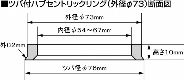 協永産業/KYO-EI ツバ付ハブリング 外径φ73 軽合金製 入数：1セット(2個) U7354_画像2