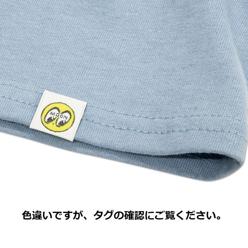 MOON LOOK Tシャツ Mサイズ mooneyes ムーンアイズ スティールグレー グレー くすみカラー 送料込み ムーン ライトグリーン 文字_画像3