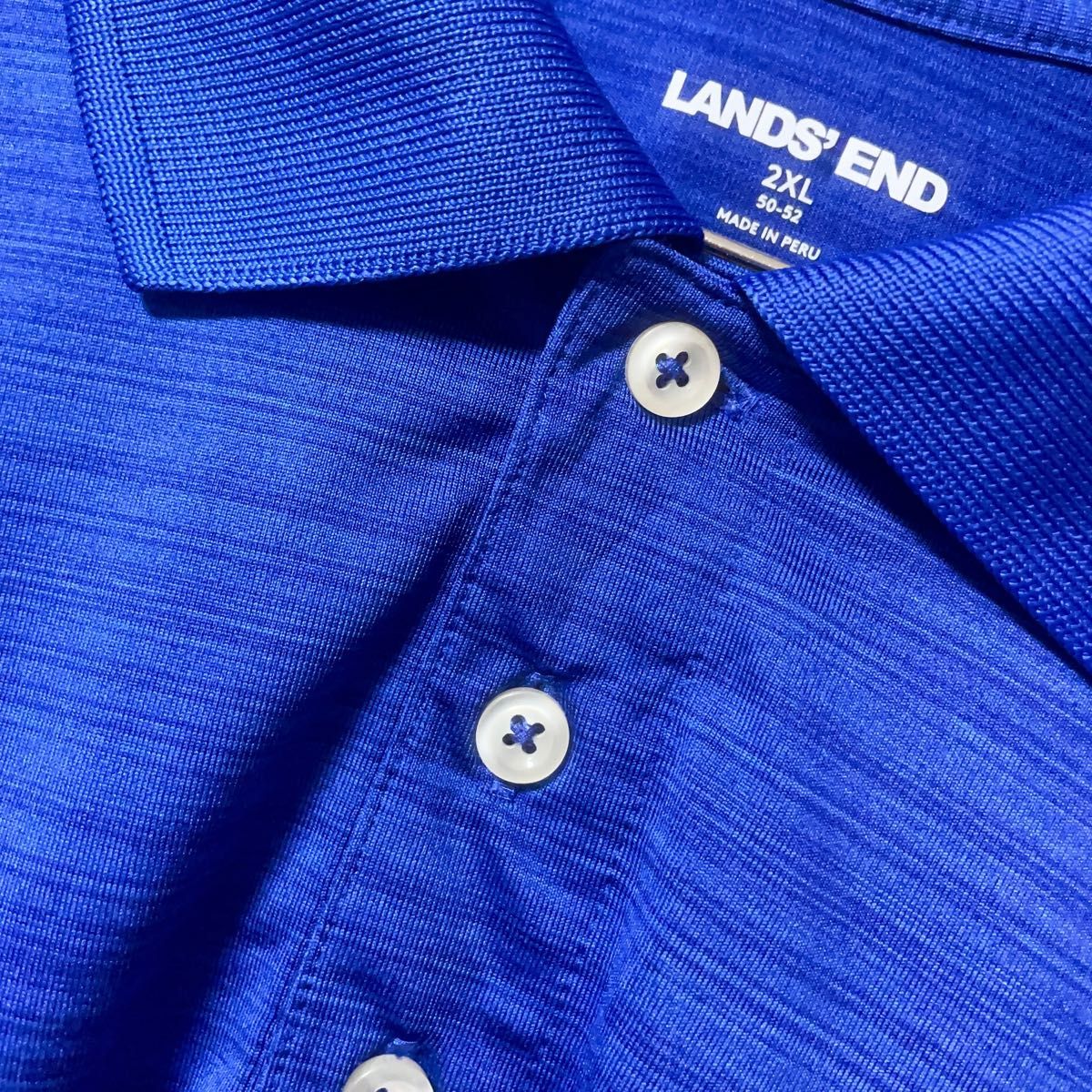 ポロシャツ ブルー 青 ワンポイント 刺繍 ロゴ 半袖 USA古着 ランズエンド｜PayPayフリマ