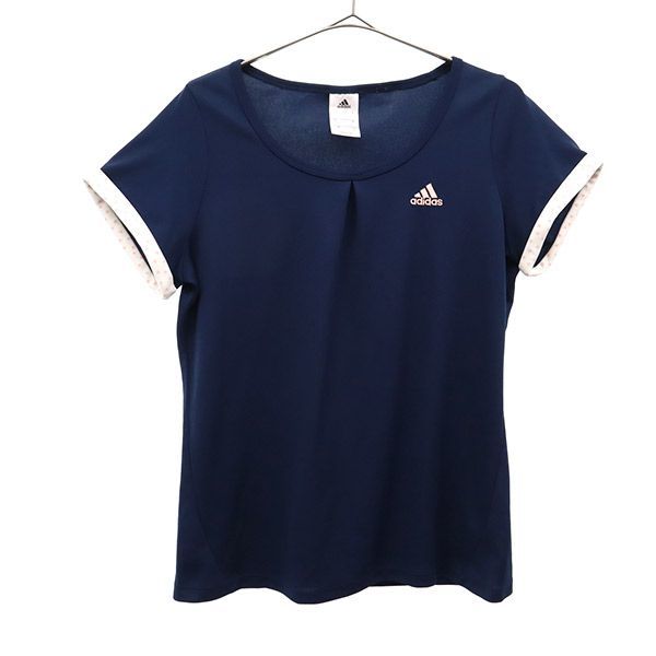 アディダス ワンポイント刺繍 半袖 Tシャツ L ネイビー adidas
