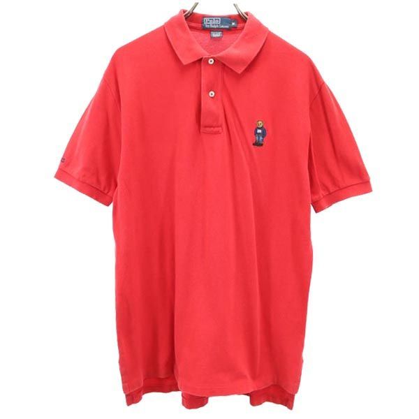 在庫処分】 ポロバイラルフローレン 90s 半袖 ポロシャツ M 赤系