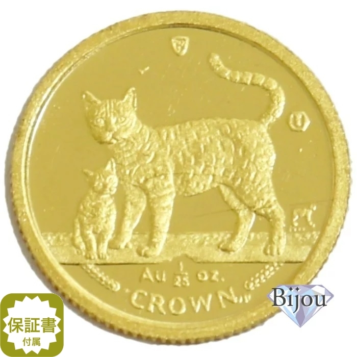 K24 Man island cat gold coin coin 1/25 ounce 1.24g 2002 year Ben garu cat maneki-neko original gold written guarantee attaching . gift 