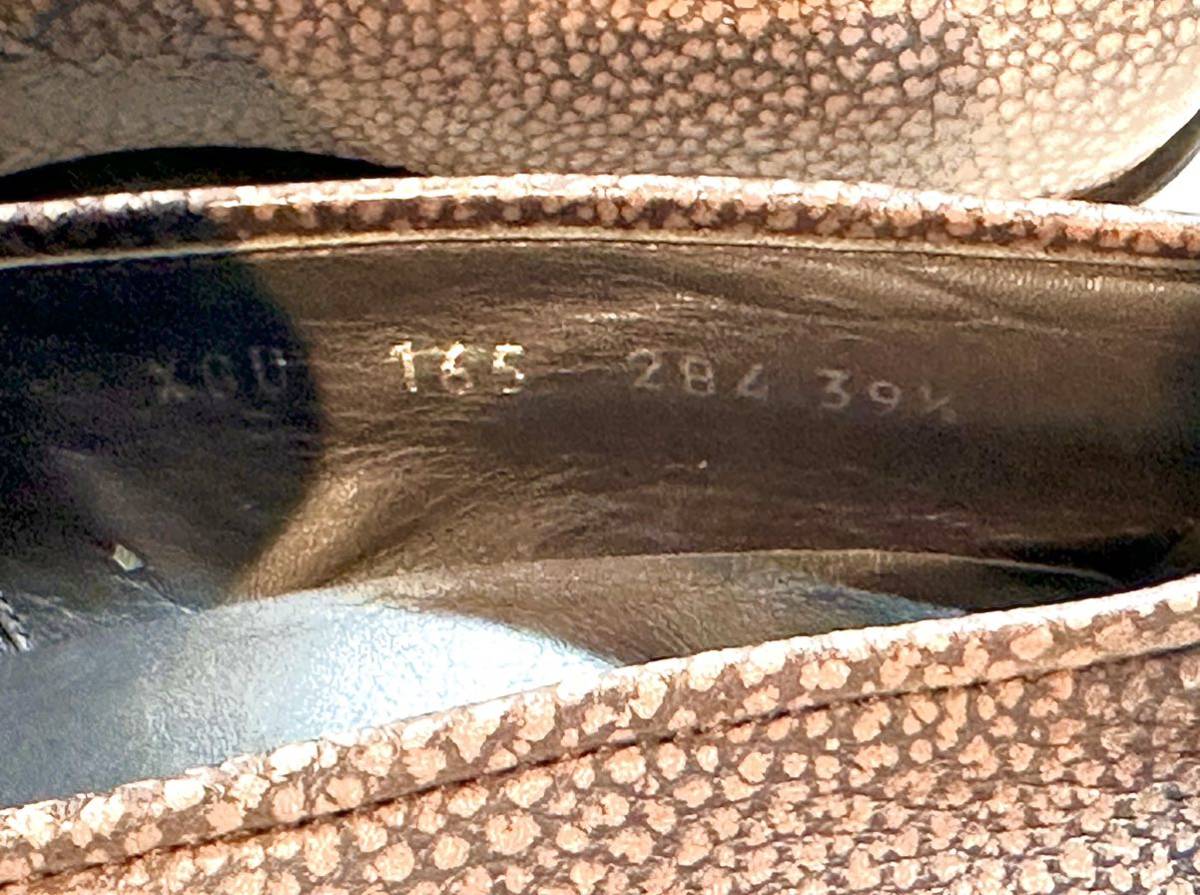 GIORGIO ARMANIjoru geo Armani *25cm 39.5*U chip slip-on shoes Loafer leather shoes dress shoes business shoes men's ITALY made 