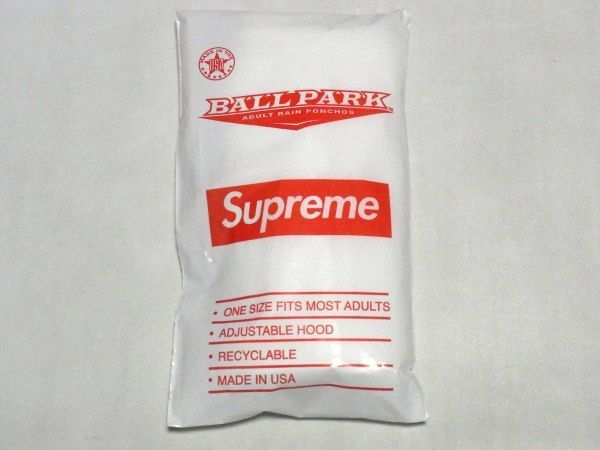 新品 20SS Supreme Ballpark Poncho ボールパーク ポンチョ レインコート White ホワイト ノベルティ_画像2