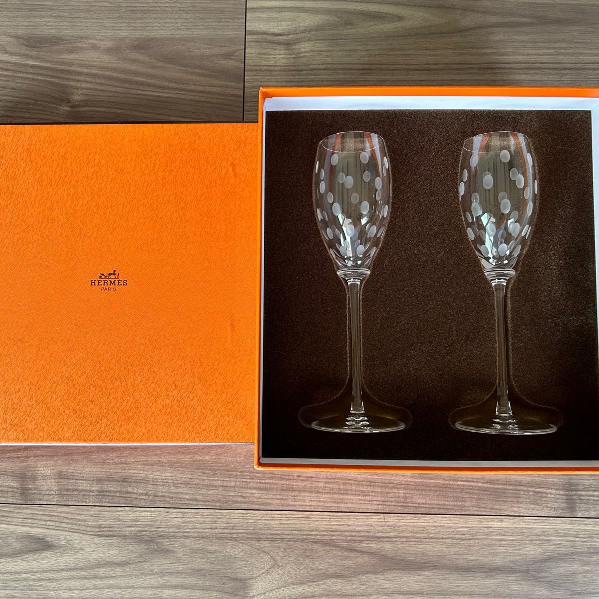 未使用】HERMES ファンファーレ シャンパングラス ペア|Yahoo!フリマ