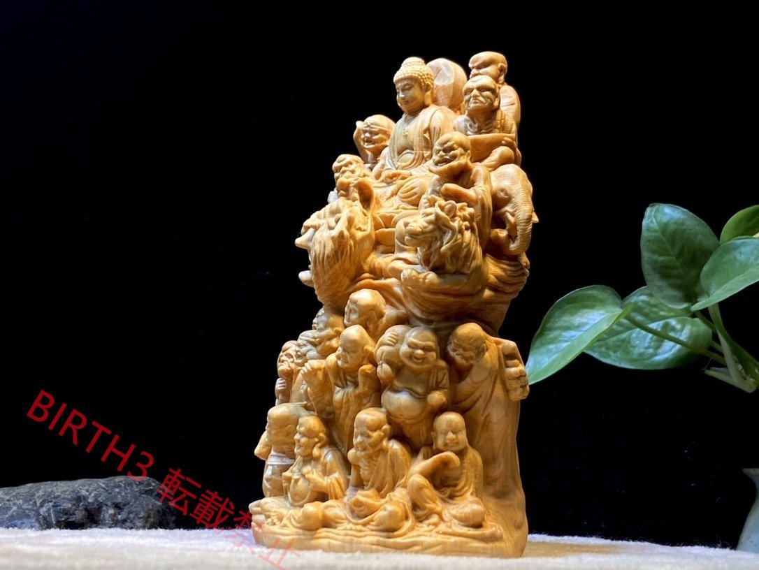 ◆新品推薦◆十八羅漢 仏教美術 仏像 仏教工芸品 木彫り コレクション 手職人手作り 美術品 精密雕刻_画像7