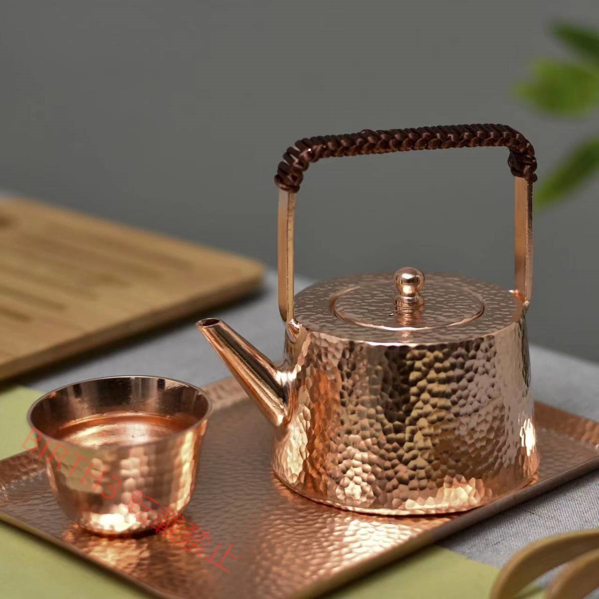 良い品質★紫銅 銅製ポット お茶沸かし やかん ティーポット 水がスムーズに出られる 水質を改善する
