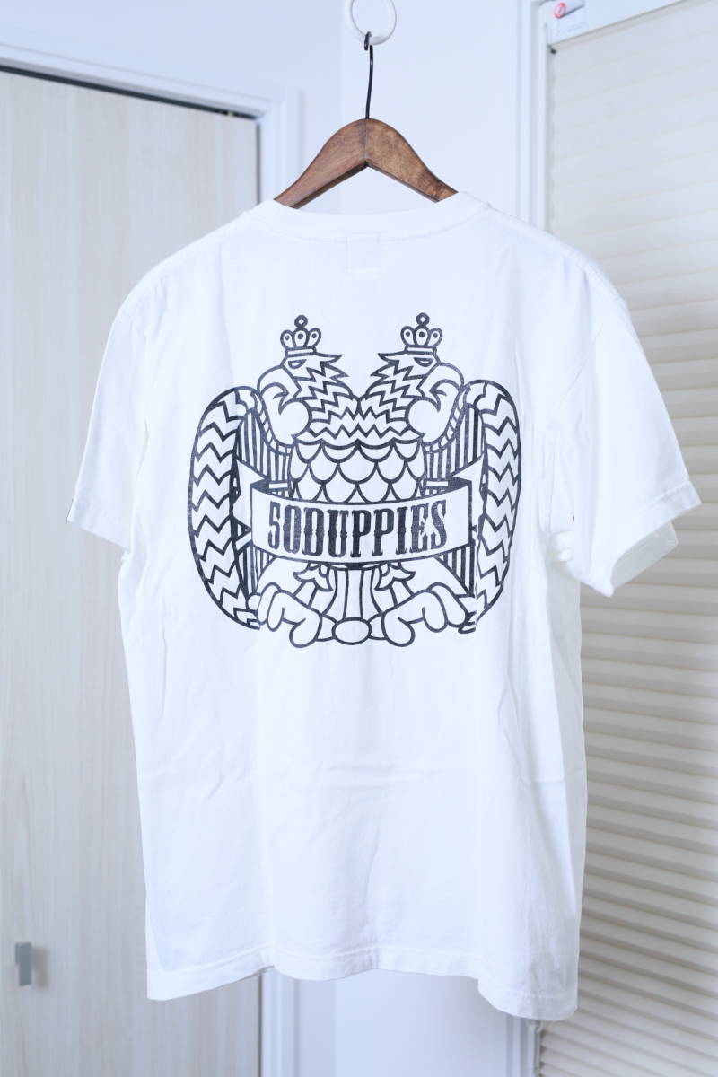 ★5ODUPPIES ダッピーズ プリント半袖Tシャツ　　古着ユーズド男性メンズL白ホワイト服トップスロゴ中古ストリート_画像7