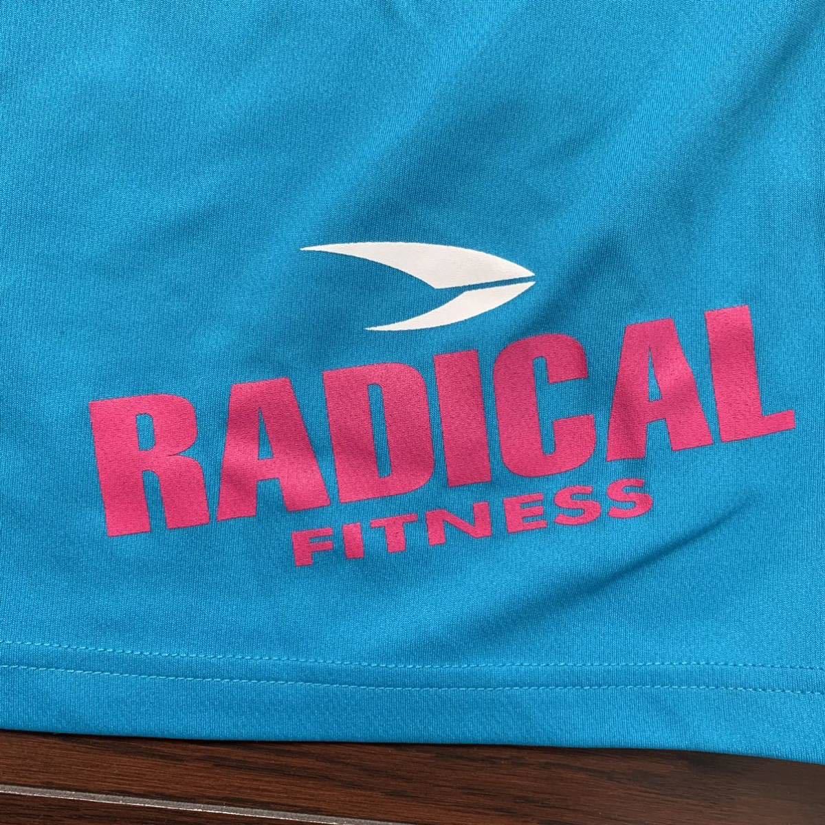 ★着用浅【超美品】《ラディカルフィットネス 》10th アニバーサリー トップス　radical fitness ブルー　メッシュ　男女兼用XS Tシャツ_画像4