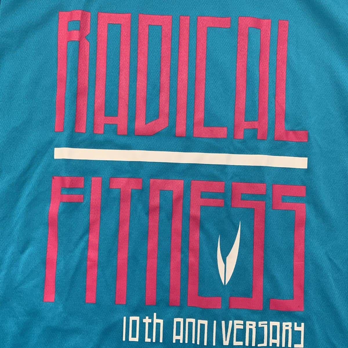 ★着用浅【超美品】《ラディカルフィットネス 》10th アニバーサリー トップス　radical fitness ブルー　メッシュ　男女兼用XS Tシャツ_画像5