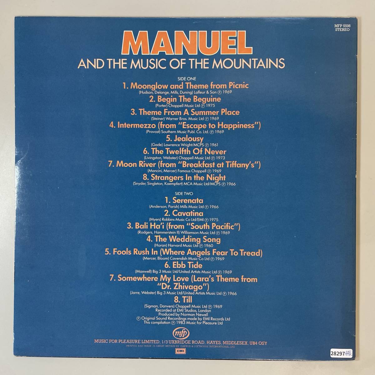 28297★美盤【UK盤】 Manuel and the Music of the Mountains / For Your Pleasure _画像2