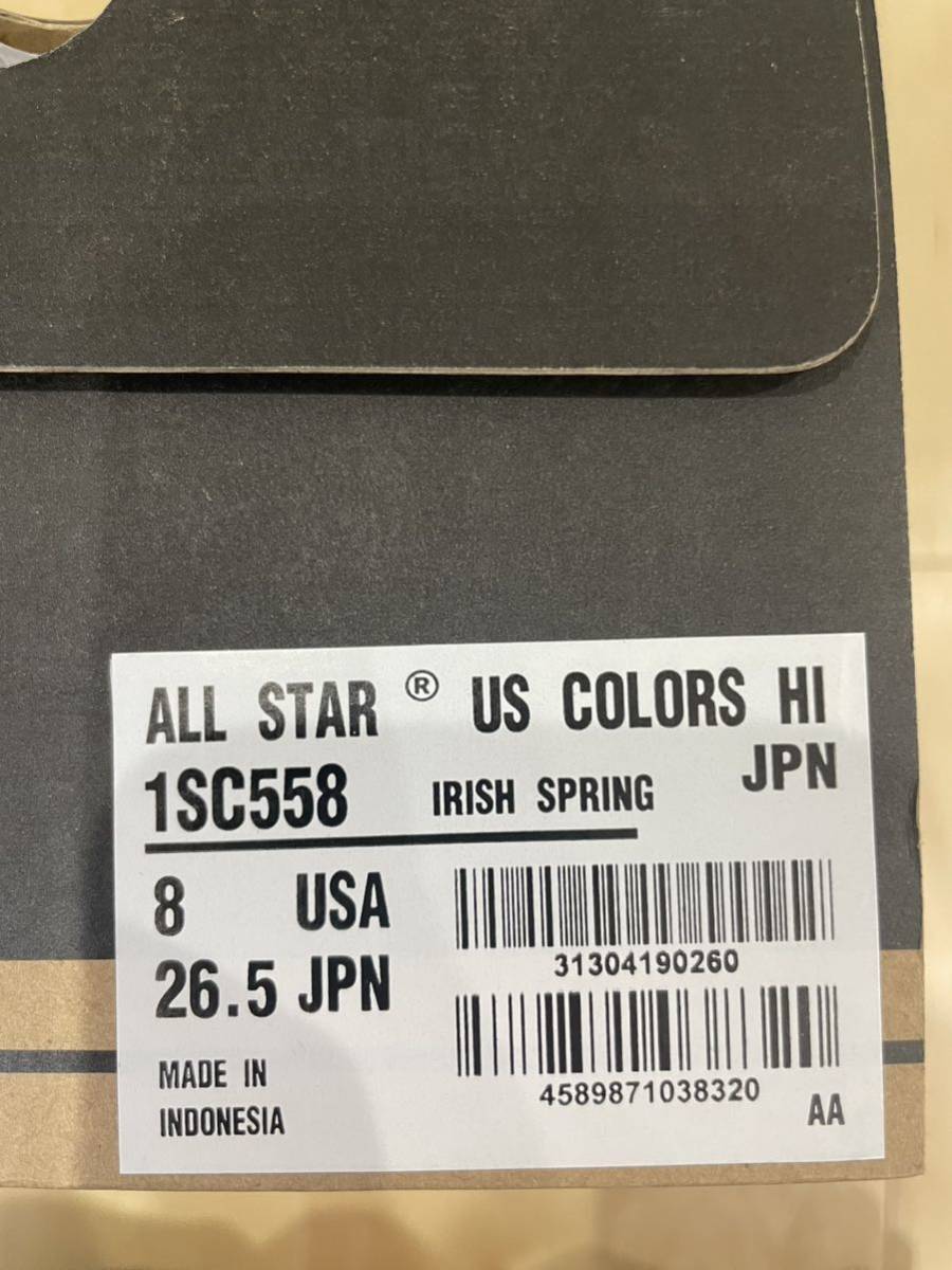 【新品未使用】CONVERSE 31304190 IRISH SPRING 26.5cm ハイカットの画像3