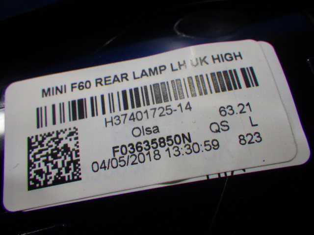 54 ミニ クロスオーバー F60 令和1年 B38A15A 純正 YS15 左 テール ランプ 左Rライト_画像3