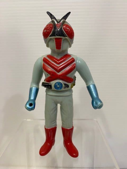 昭和レトロ☆ポピー☆仮面ライダーX☆ソフビ人形 １３．８ｃｍ 当時物