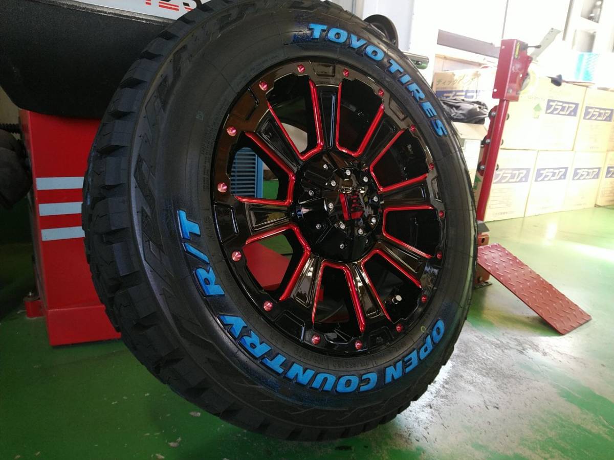 新品 デリカ D5 RAV4 エクストレイル タイヤホイール 4本セット 235/70R16 TOYO オープンカントリーRT ホワイトレター DeathRock_画像6