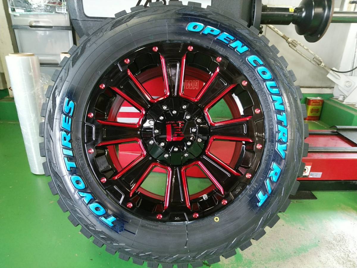 新品 デリカ D5 RAV4 エクストレイル タイヤホイール 4本セット 235/70R16 TOYO オープンカントリーRT ホワイトレター DeathRock_画像1