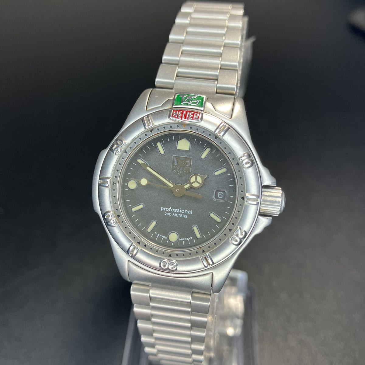 誠実 TAG 稼働品 HEUER 日付 コンビ 200 professional ゴールド