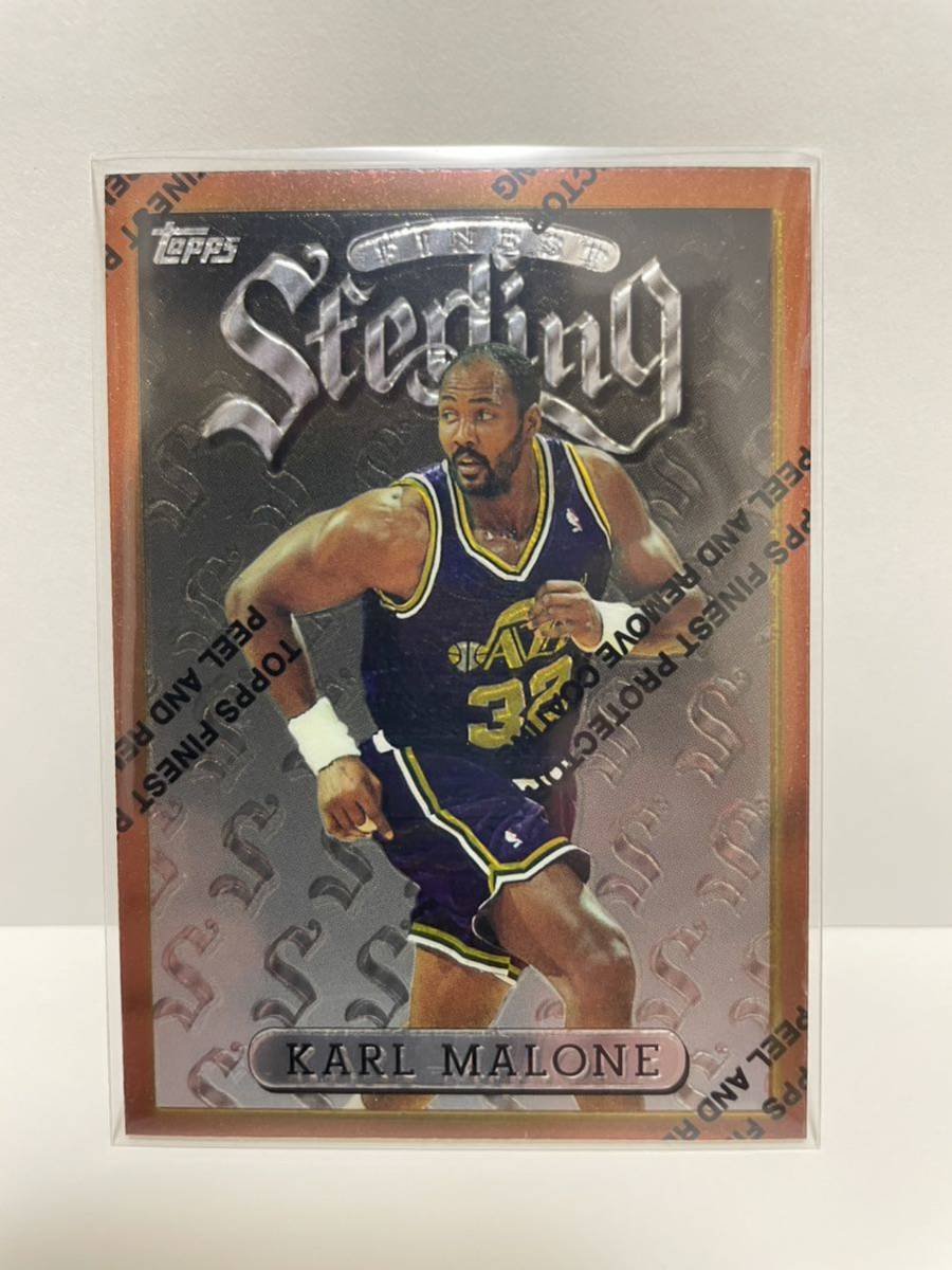 NBAカード　カール・マローン　KARL MALONE TOPPS FINEST PROTECTOR PEEL AND REMOVE COATING 1996 【JAZZ時代】