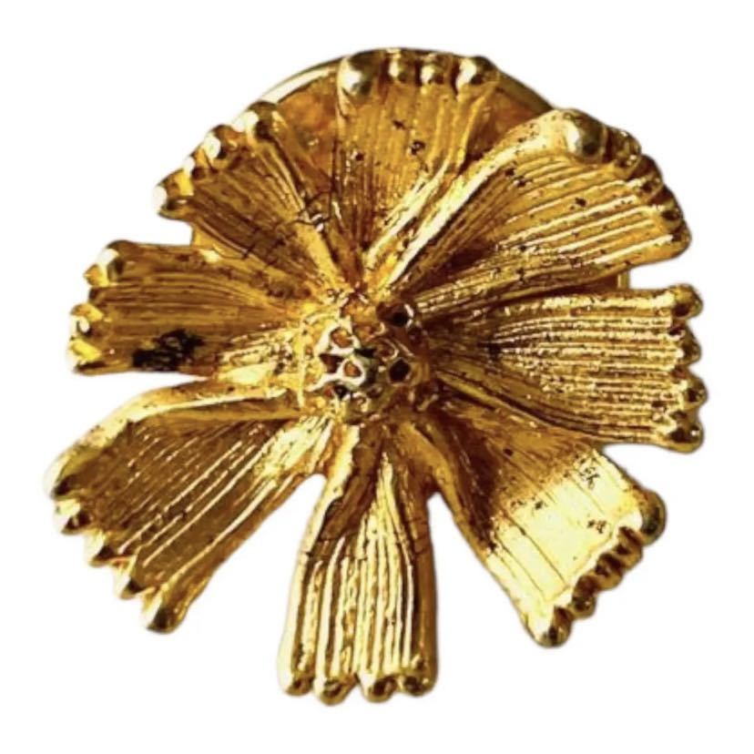  золотой  цветок  　 pin   брошь  　 винтажный  