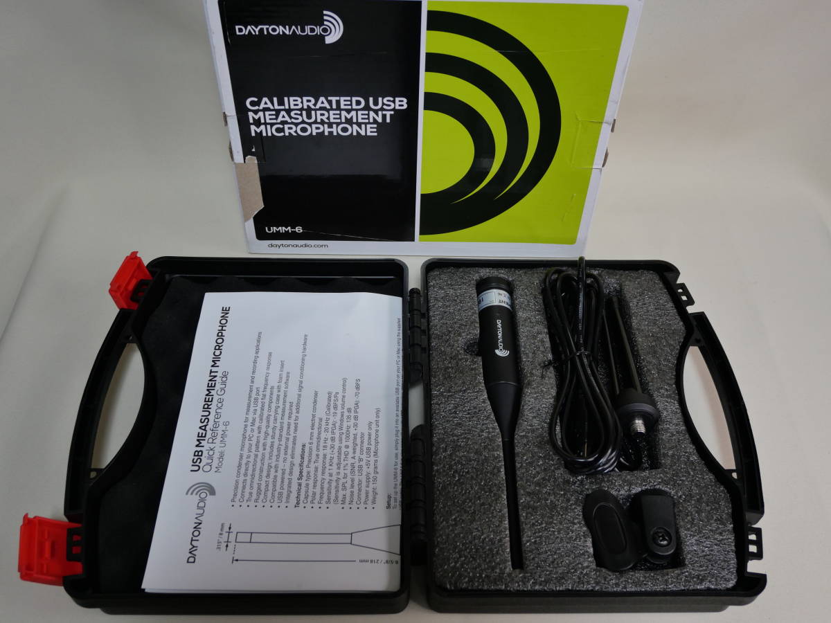美品 Dayton Audio UMM-6 USB用コンデンサーマイク 校正データUSBメモリ付き