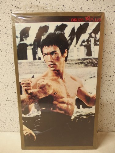 0630687s【ブルース・リー 木製 ポスターパネル】Bruce Lee/ドラゴン/俳優/35.5×60cm程/中古品_画像1