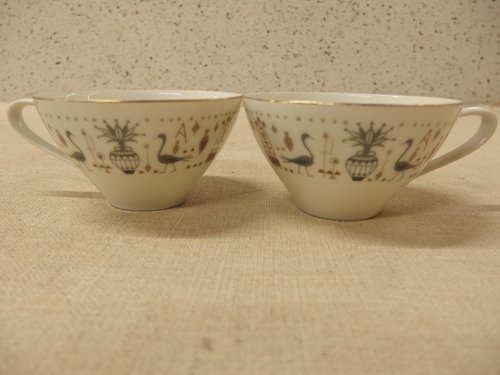 0630243w【Noritake ALMA カップ＆ソーサー ４客】C&S/オールドノリタケ/壁画風柄/コーヒー/NIPPON TOKI KAISHA JAPAN/中古品_画像2