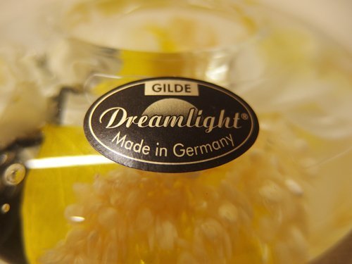 0630364w[Dreamlight Dream light candle holder boxed ]φ10.8×H4.2cm degree / yellow × white group / Germany made / unused storage goods 