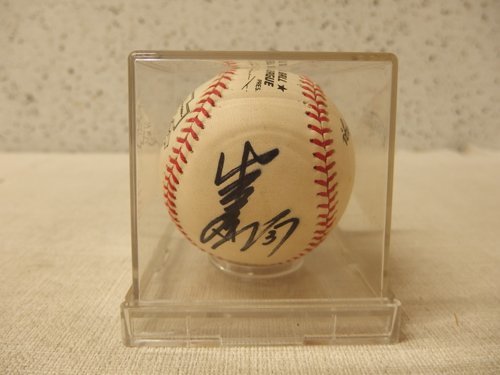 0630638s【西武ライオンズ 大友進 37 Jackie Robinson 50th ANNIVERSARY BALL サインボール】ケース入/Rawlings/ローリングス/中古品_画像1