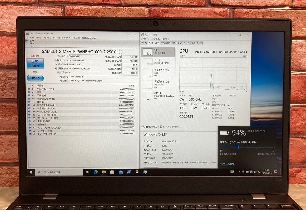 1円 LENOVO ThinkPad L15 Gen 1 / 第10世代 Core i5 10210U 1.60GHz