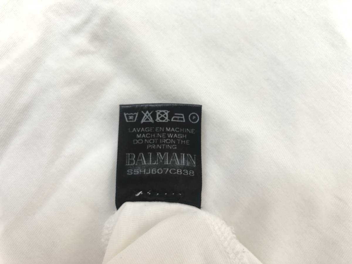 【A17】 国内正規品 BALMAIN バルマン Tシャツ メンズ 半袖 白 サイズS_画像7