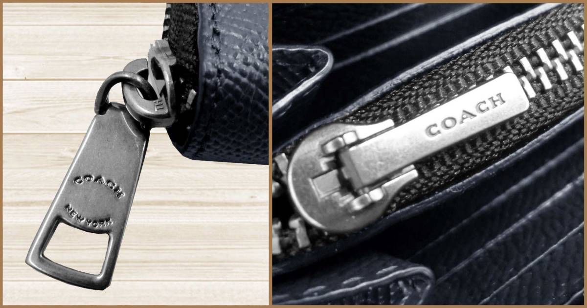 【国内正規品】81%OFF◆コーチCOACHアウトレット◆定価:55,000円◆長財布 クロスグレインレザー ラウンドファスナー濃紺 MidnightNavy
