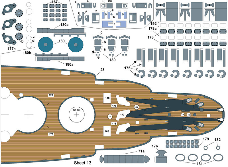 新品◇ ペーパークラフト １/２５０スケール 船 アリゾナ戦艦 日本海軍 ３D組み立てキット Y_画像6