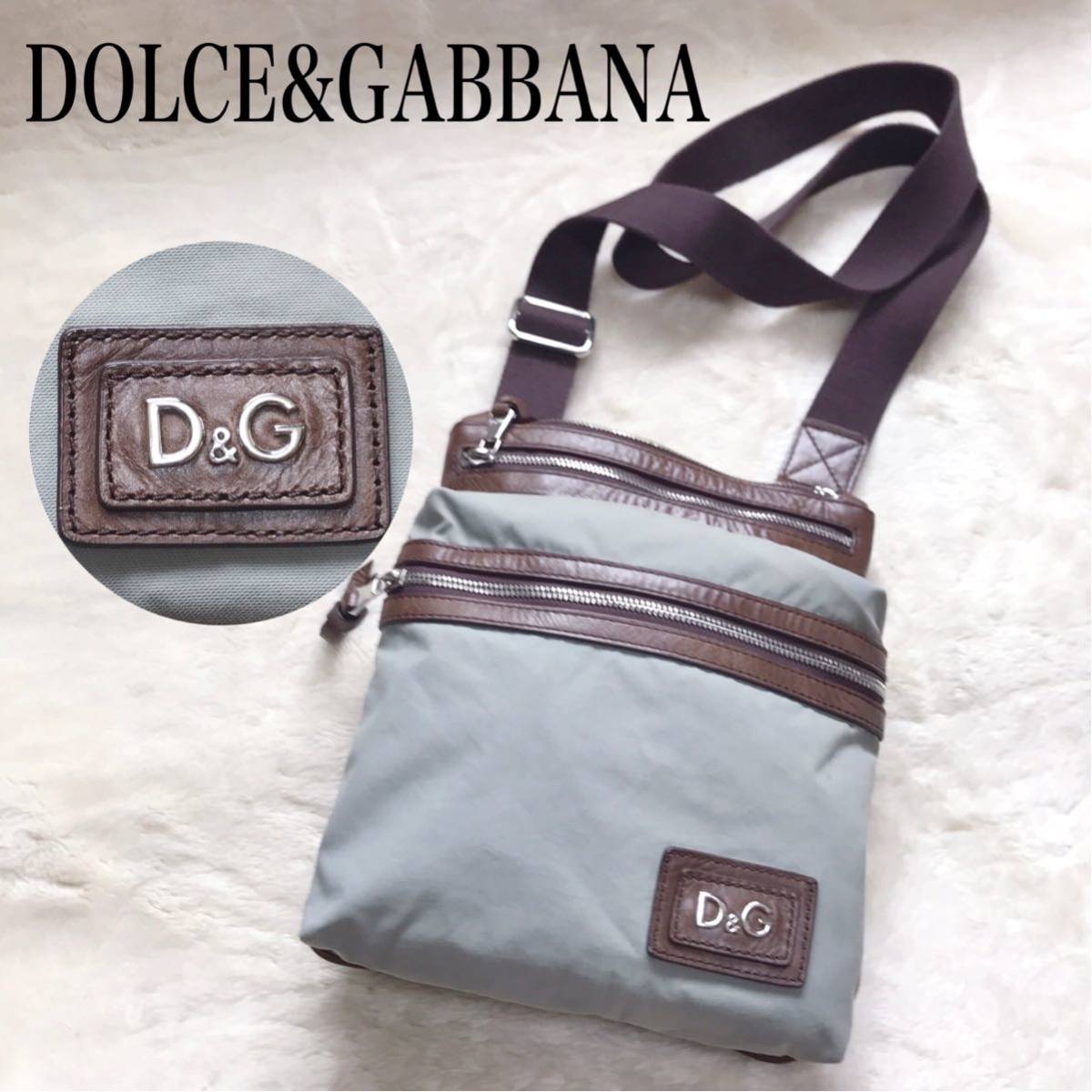 希少 DOLCE&GABBANA D&Gロゴ サコッシュ ショルダーバッグ ドルチェ&ガッバーナ ドルガバ クロスボディ 斜め掛け レザー メンズ レディース_画像1