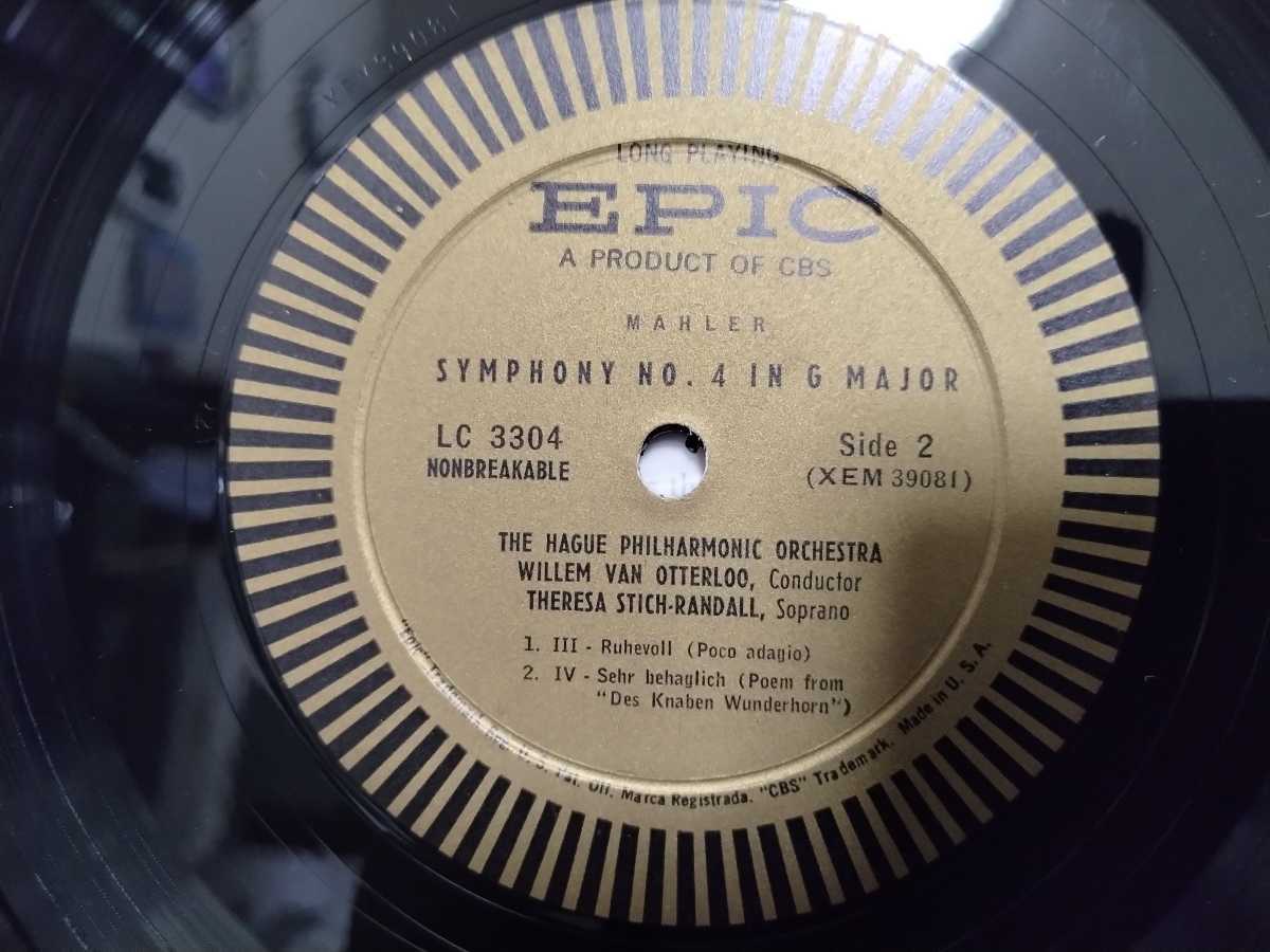 米EPIC LC3304 オッテルロー・ハーグフィル/マーラー交響曲４番 金ラジアルサウンド盤_画像2
