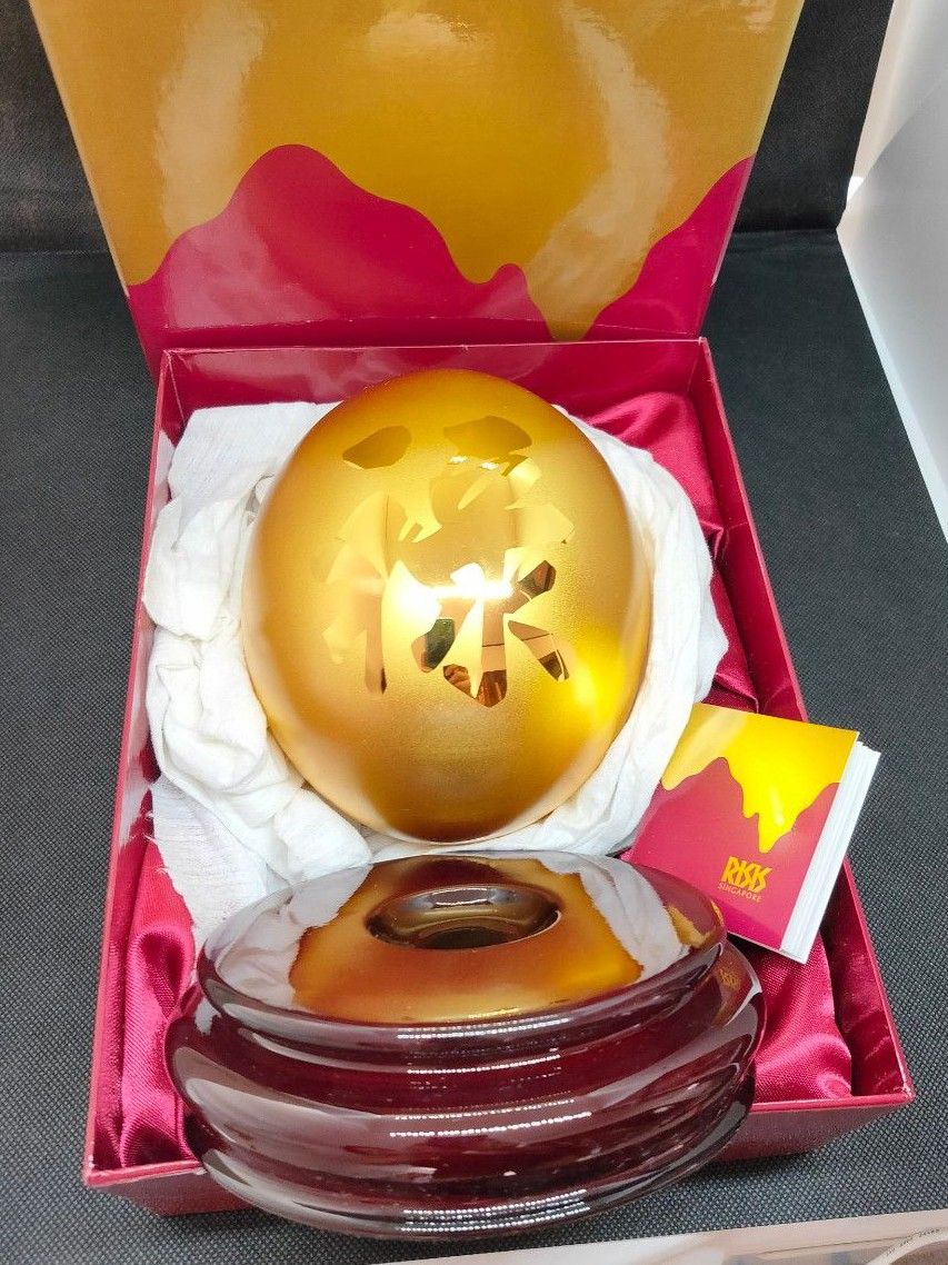 純金ダチョウの卵『禄』福禄寿 /シンガポール 中国 骨董品 古美術品
