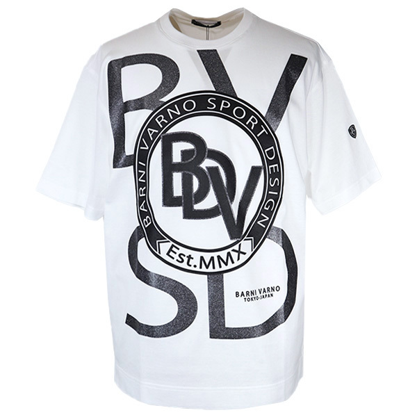 激安の 丸首 メンズ 春夏 23新作 半袖Tシャツ (L)30%OFF ・バーニヴァーノ ロゴプリント ht4731-01 日本製 文字、ロゴ 激安の 丸首 メンズ 春夏 23新作 半袖Tシャツ (L)30%OFF ・バーニヴァーノ ロゴプリント ht4731-01 日本製 文字、ロゴ