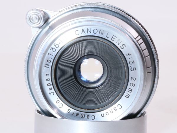 希少 美品Canon 28mm F/3.5 ライカL39レンズ、ファインダー、ケース