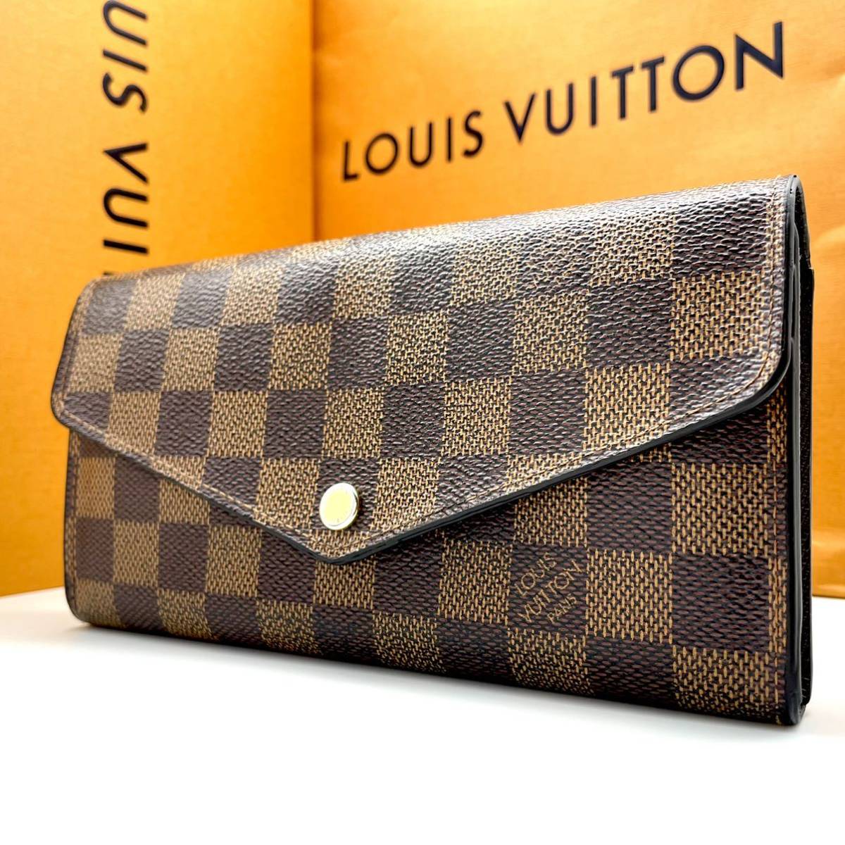 【極美品☆現行】ルイヴィトン ポルトフォイユサラ 新型 綺麗 ダミエ 長財布箱付 LOUIS VUITTON ダミエ エベヌ