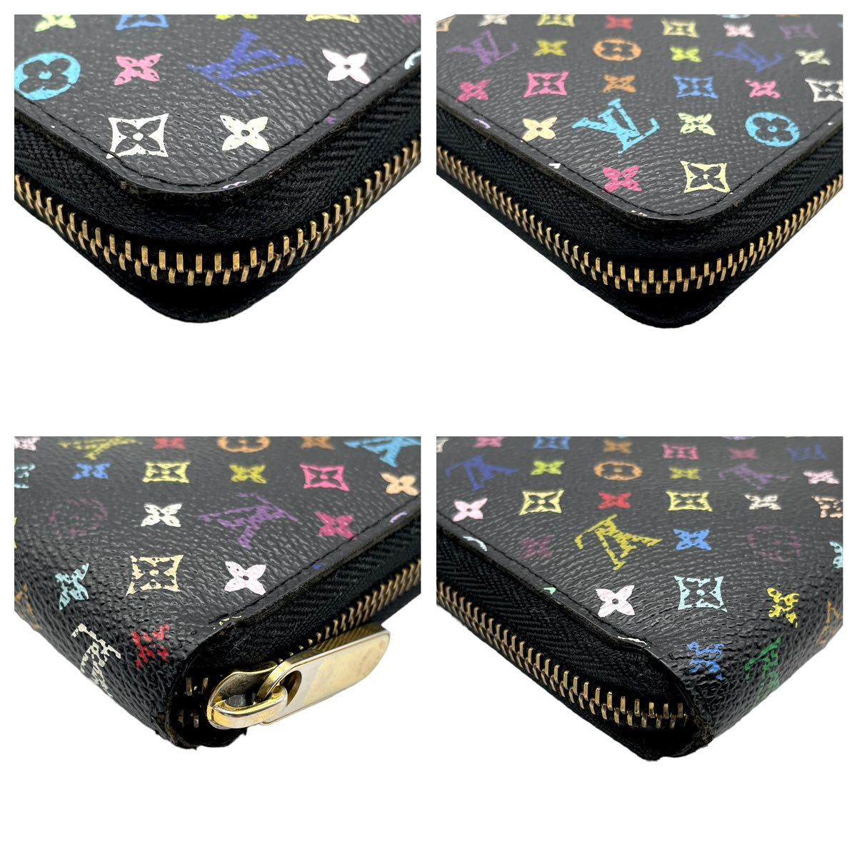 【大人気☆パステル】ルイヴィトン ジッピーウォレット マルチカラー 黒 長財布 LOUIS VUITTON モノグラム