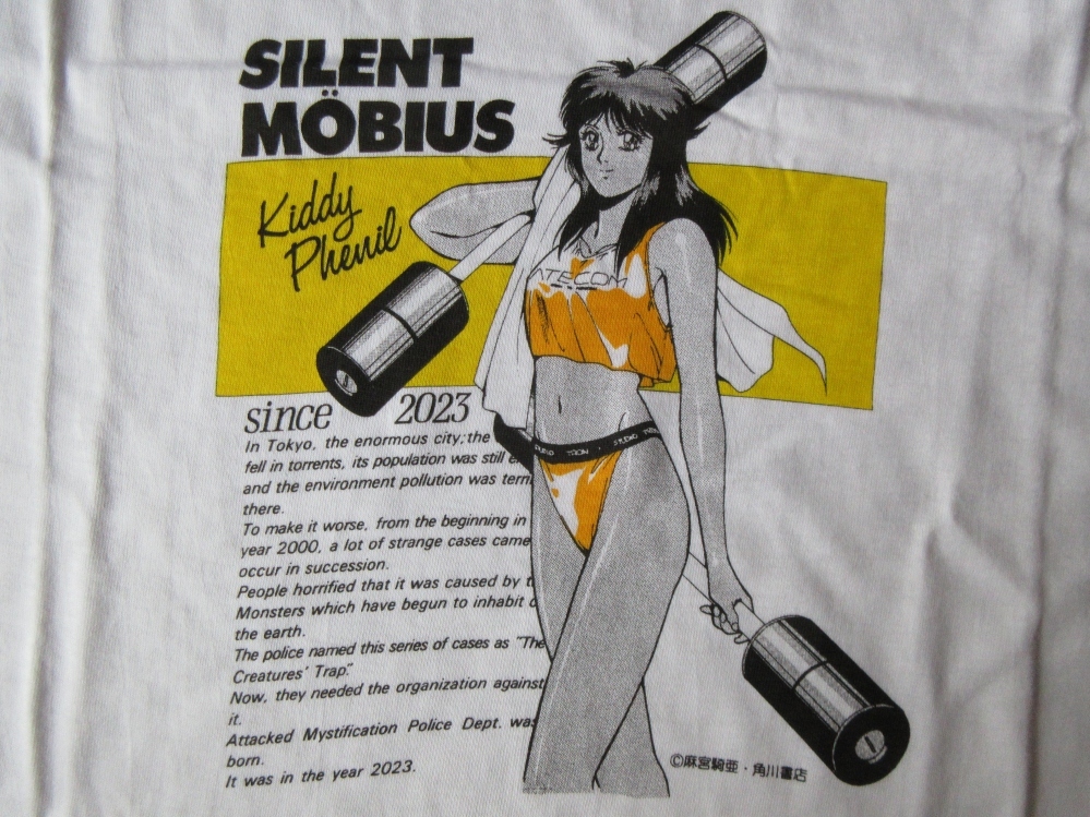 90's 日本製 サイレントメビウス キディ・フェニル Tシャツ L 白SILENT MOBIUS Kiddy Phenil麻宮騎亜Kiddie Phenylアニメ 漫画ART芸術 映画