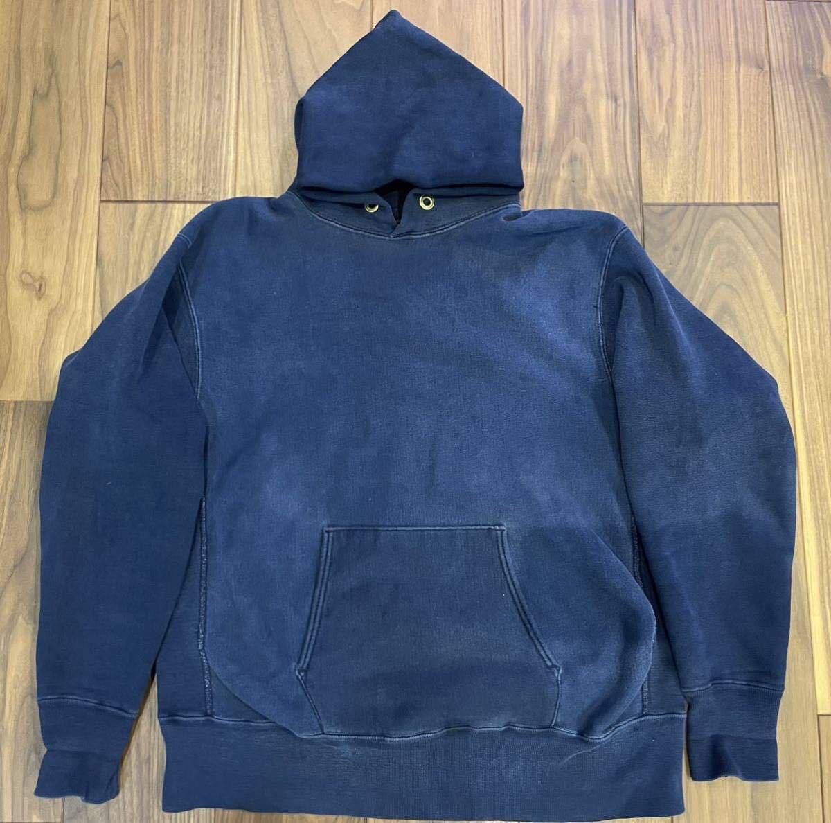 70s XL チャンピオン リバースウィーブ 単色 スウェット パーカー USA製 アメリカ製 Champion REVERSE WEAVE 紺 navy ネイビー　単タグ_画像1